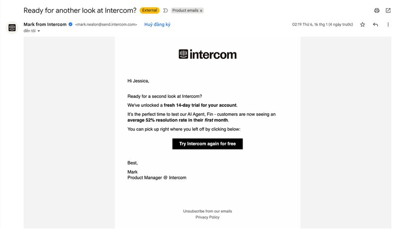 intercom extended trial