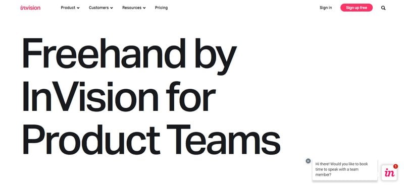 InVision landing page