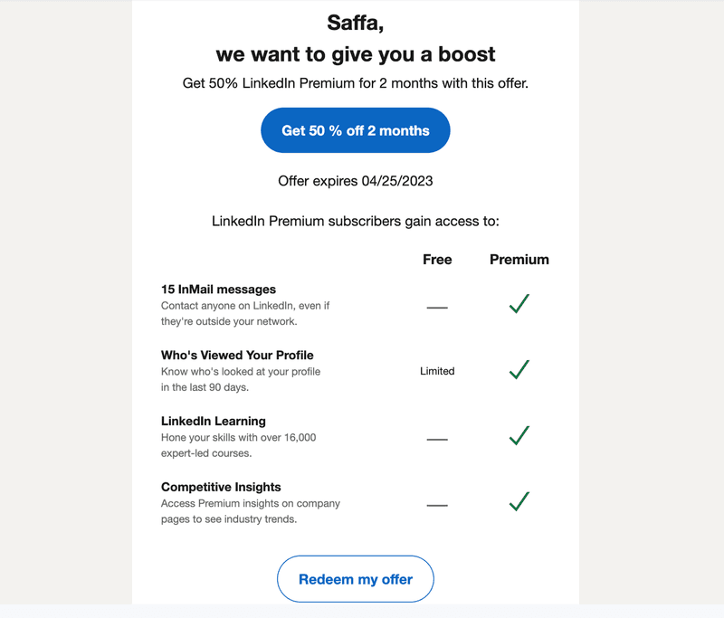 Product Management Funnel: LinkedIn special offer