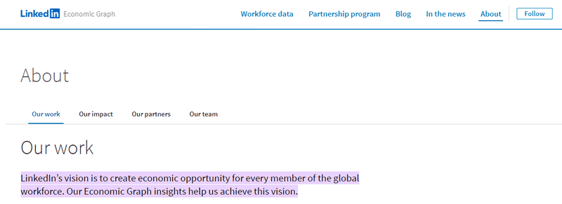 product vision examples linkedin