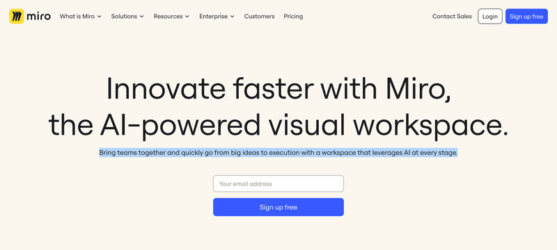 product vision examples miro