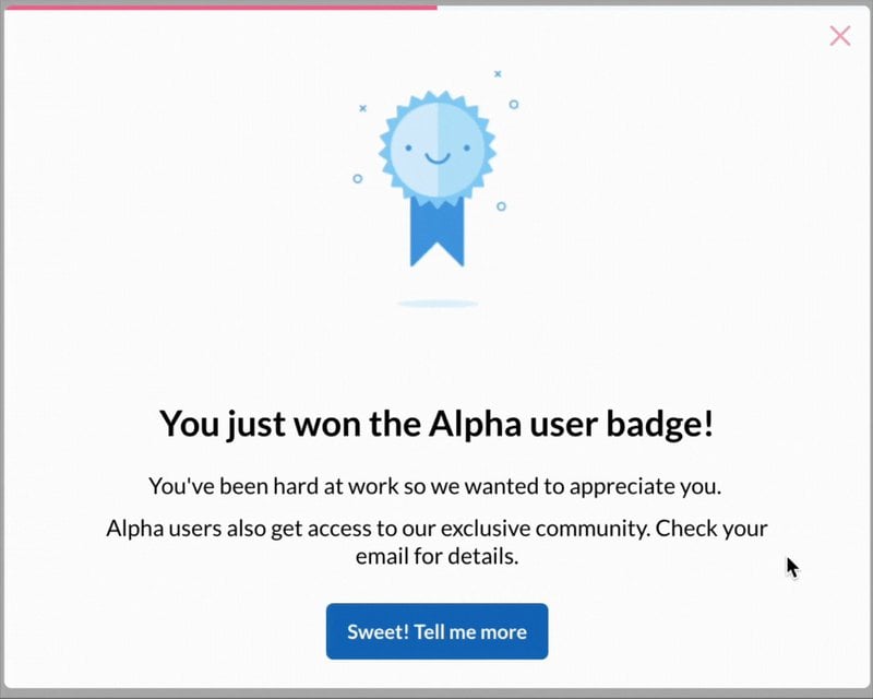 Modal example created using Userpilot