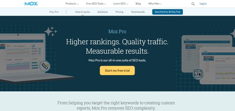 Moz landing page
