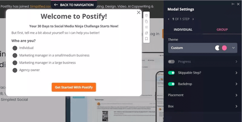 Collect customer data via a welcome survey