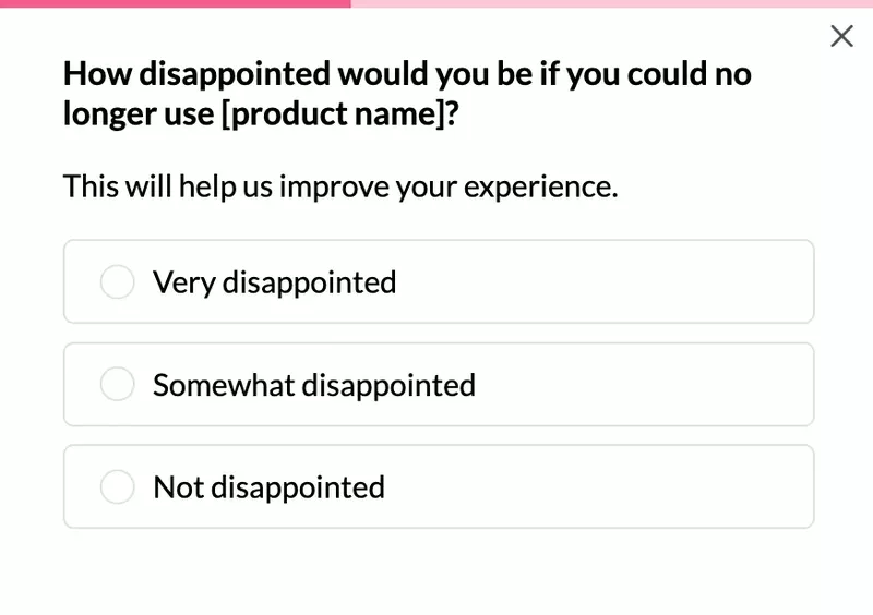 Measure product value with a PMF survey in Userpilot