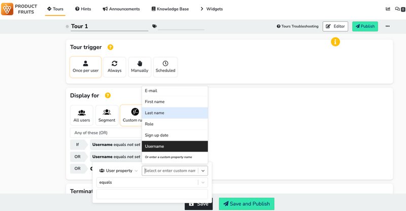 productfruits no-code builder