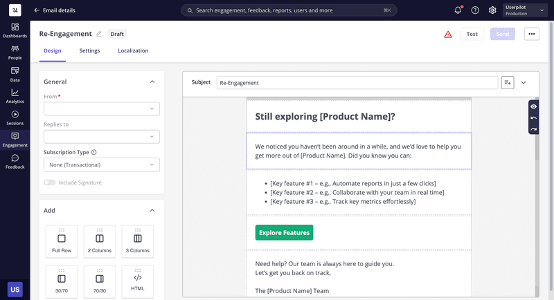 Automated re-engagement email campaign for inactive users