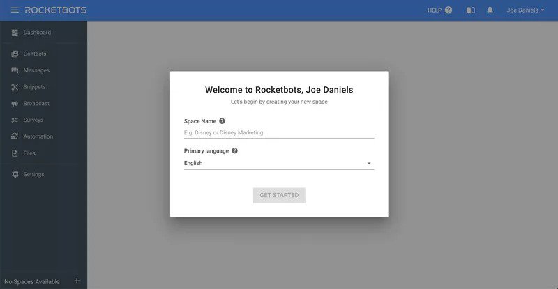 Rocketbots welcome screen