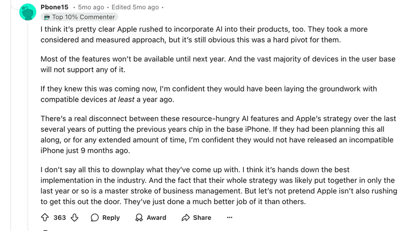 Apple incorporate AI thread