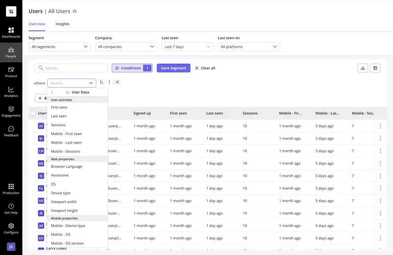 Segment users in Userpilot.