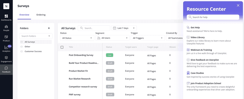 Create an in-app resource center with Userpilot.