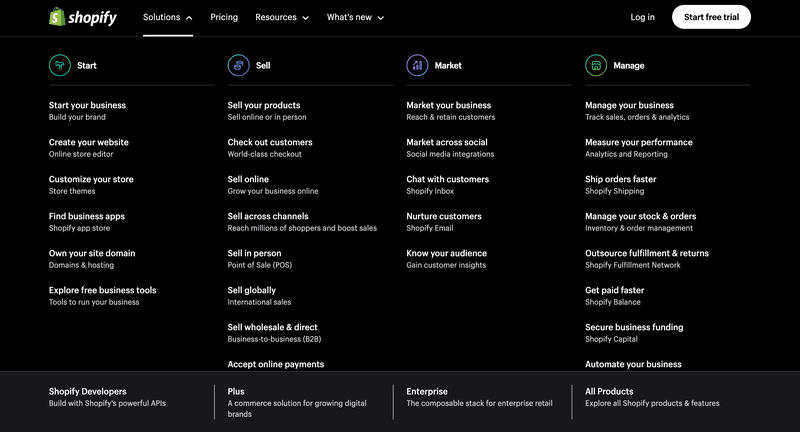 combined menu secondary navigation examples