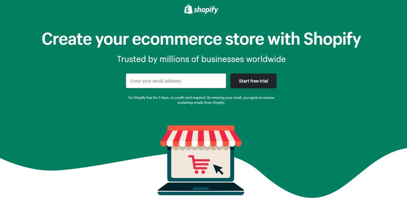 Shopify landing page