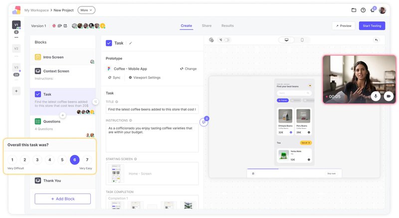 A screenshot showing Useberry workspace