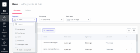 Creating user segments in Userpilot