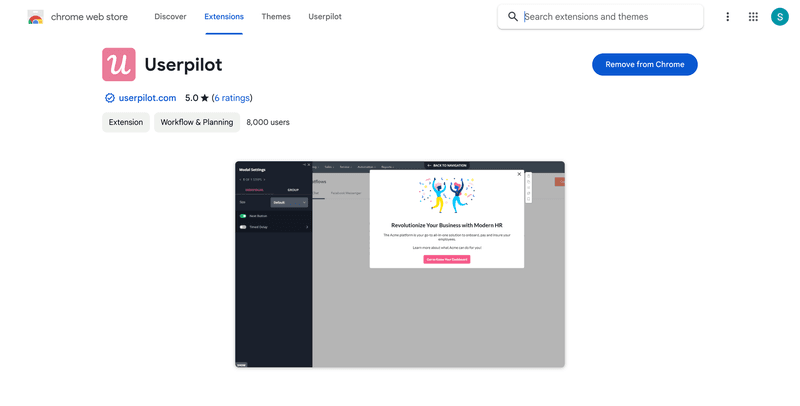 Userpilot implementation, step 2: Install the Userpilot Chrome extension