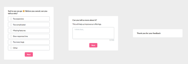 Churn survey created in Userpilot