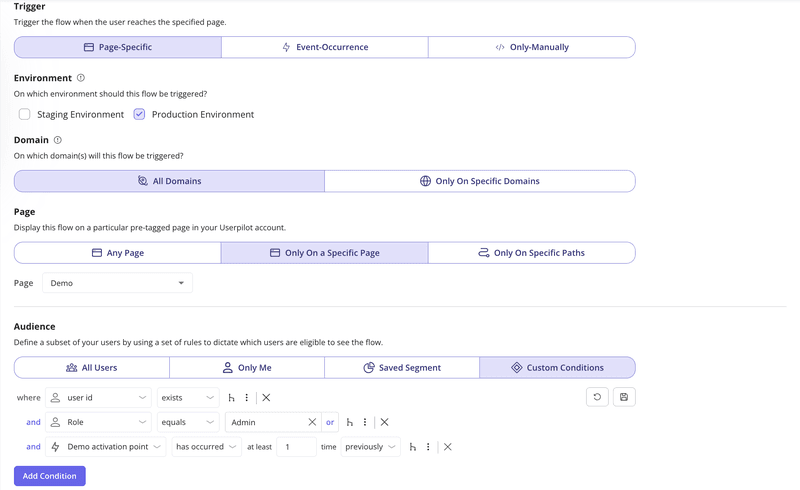 Upgrade prompt trigger setup in Userpilot for account expansion and upsell