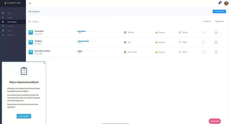 In-app survey created in Userpilot