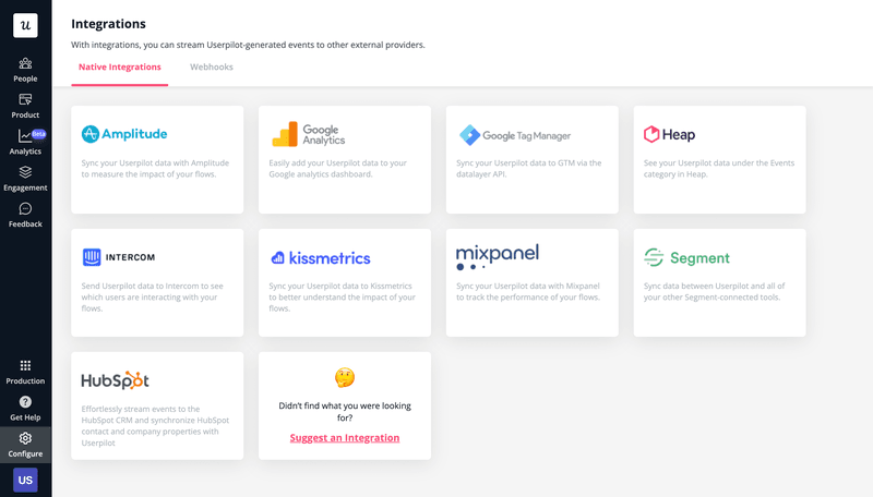 Userpilot integrations