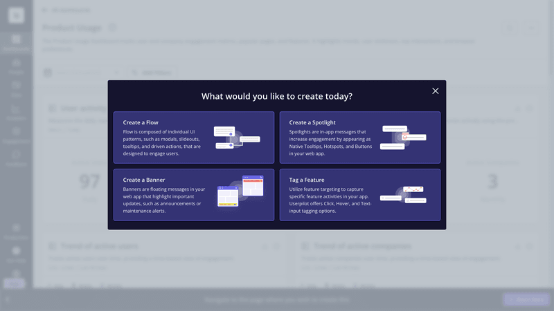 Userpilot onboarding elements