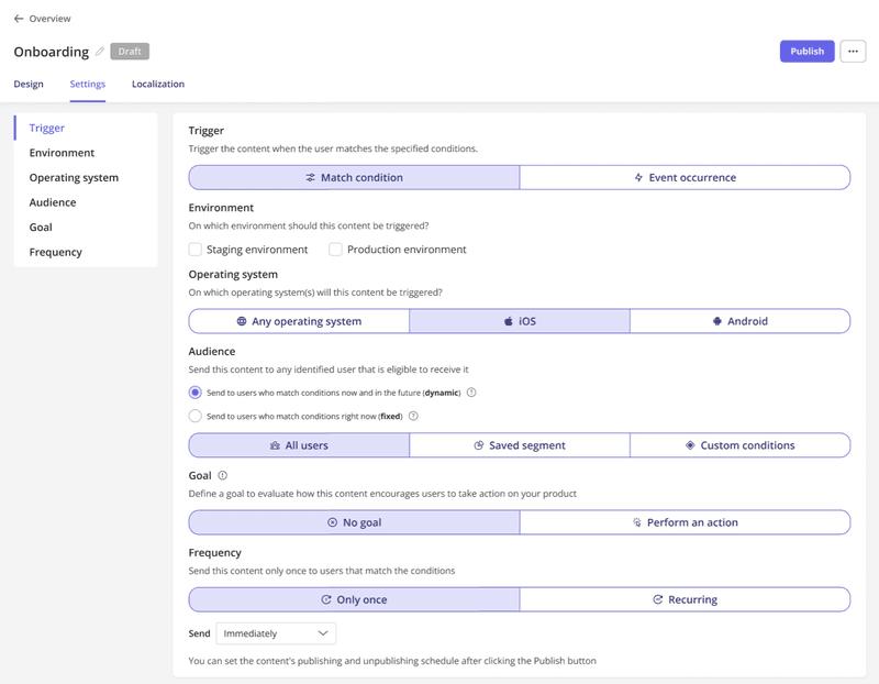 Set triggers for relevant push notifications with Userpilot.