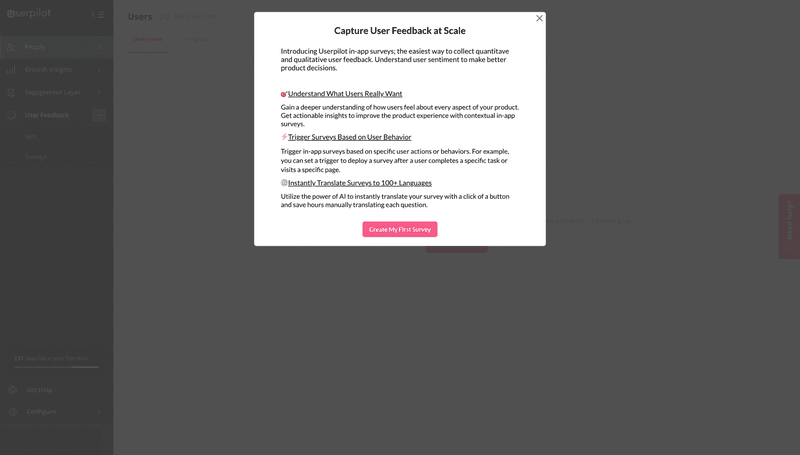 Userpilot surveys announcement