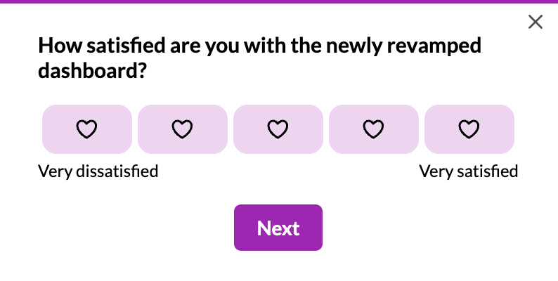 You can design a survey like this, no-code, with Userpilot!