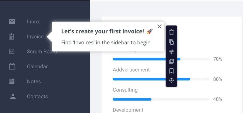 Example of a tooltip created using Userpilot