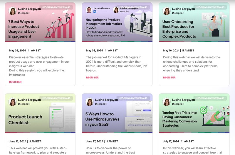 userpilot webinars - product marketing strategy