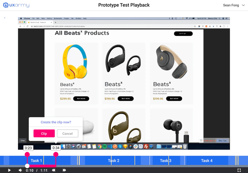 Remote usability testing tools: UX Army