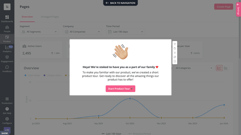 Userpilot implementation, step 4: Create the first in-app experience