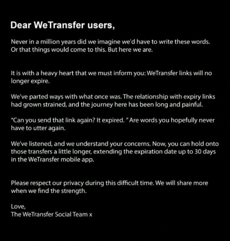 wetransfer release note