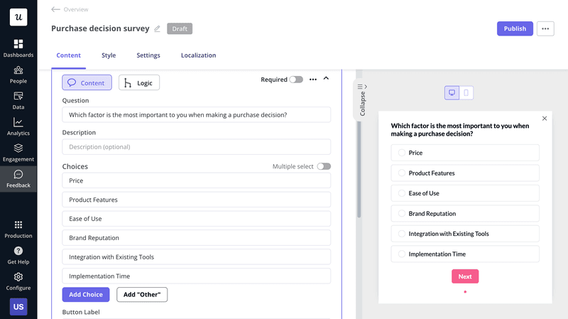 Customer discovery questions: Which factor is the most important to you when making a purchase decision?