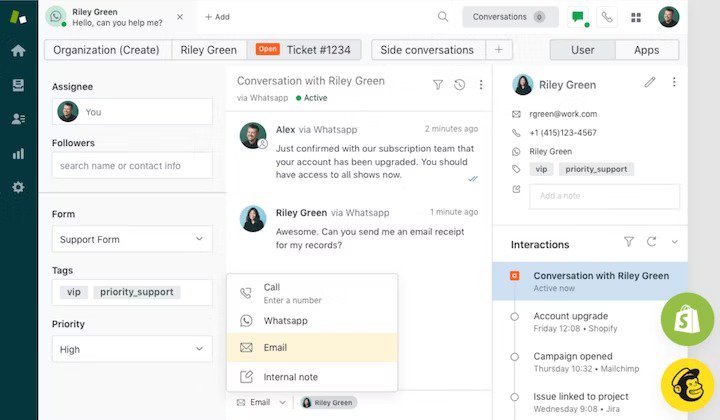 Zendesk unified inbox