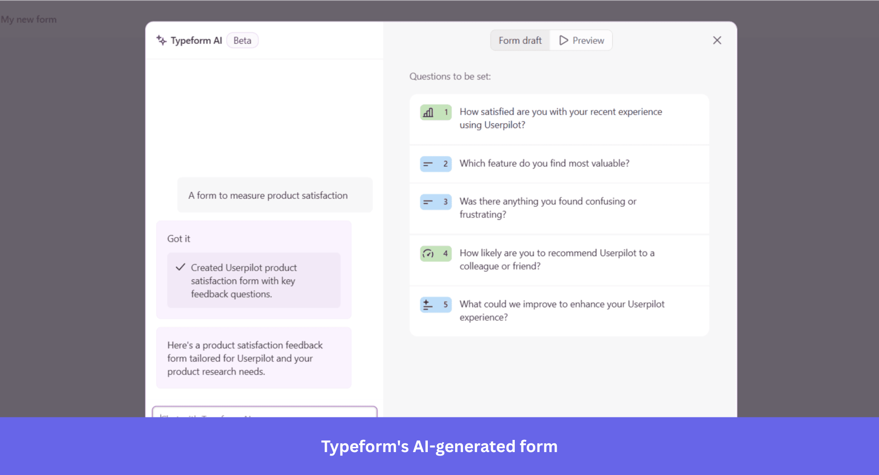 Typeform AI-generated form
