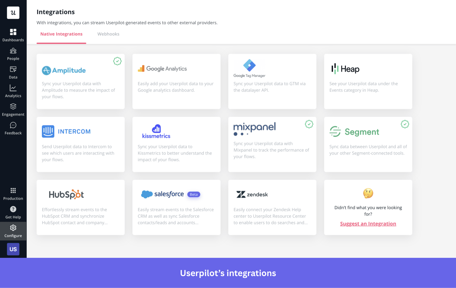 Userpilot integrations allow you to create a more comprehensive user profile