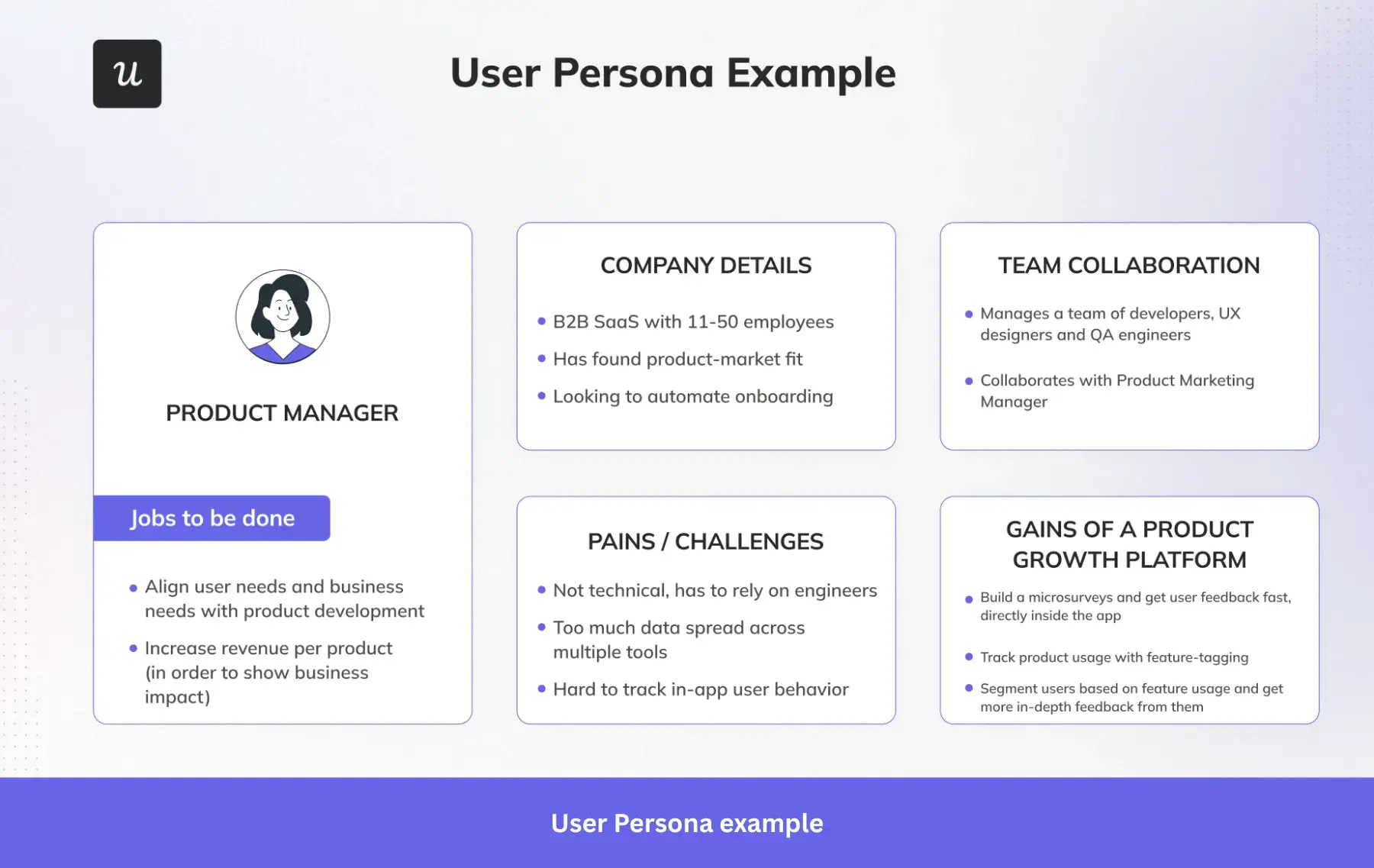 A diagram of a user person example, important for B2B loyalty programs