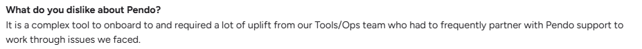 Pendo negative review