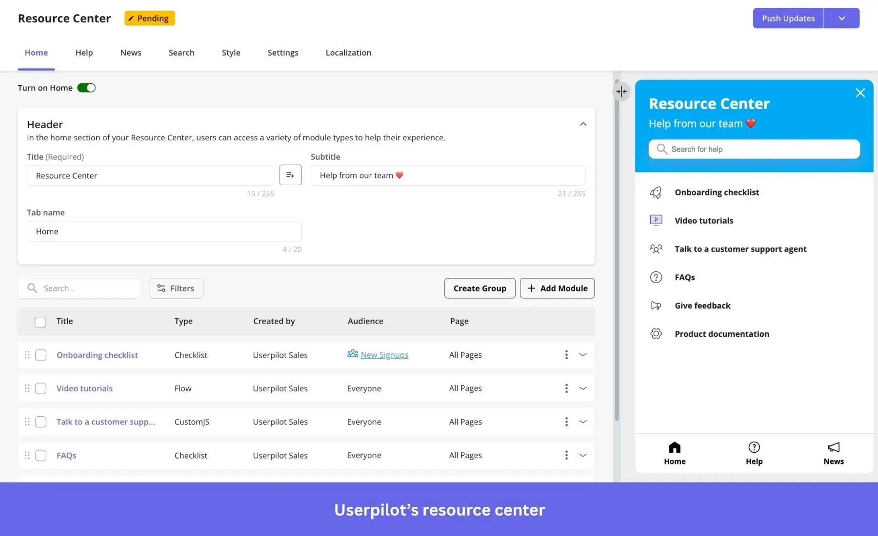 An example of a resource center.