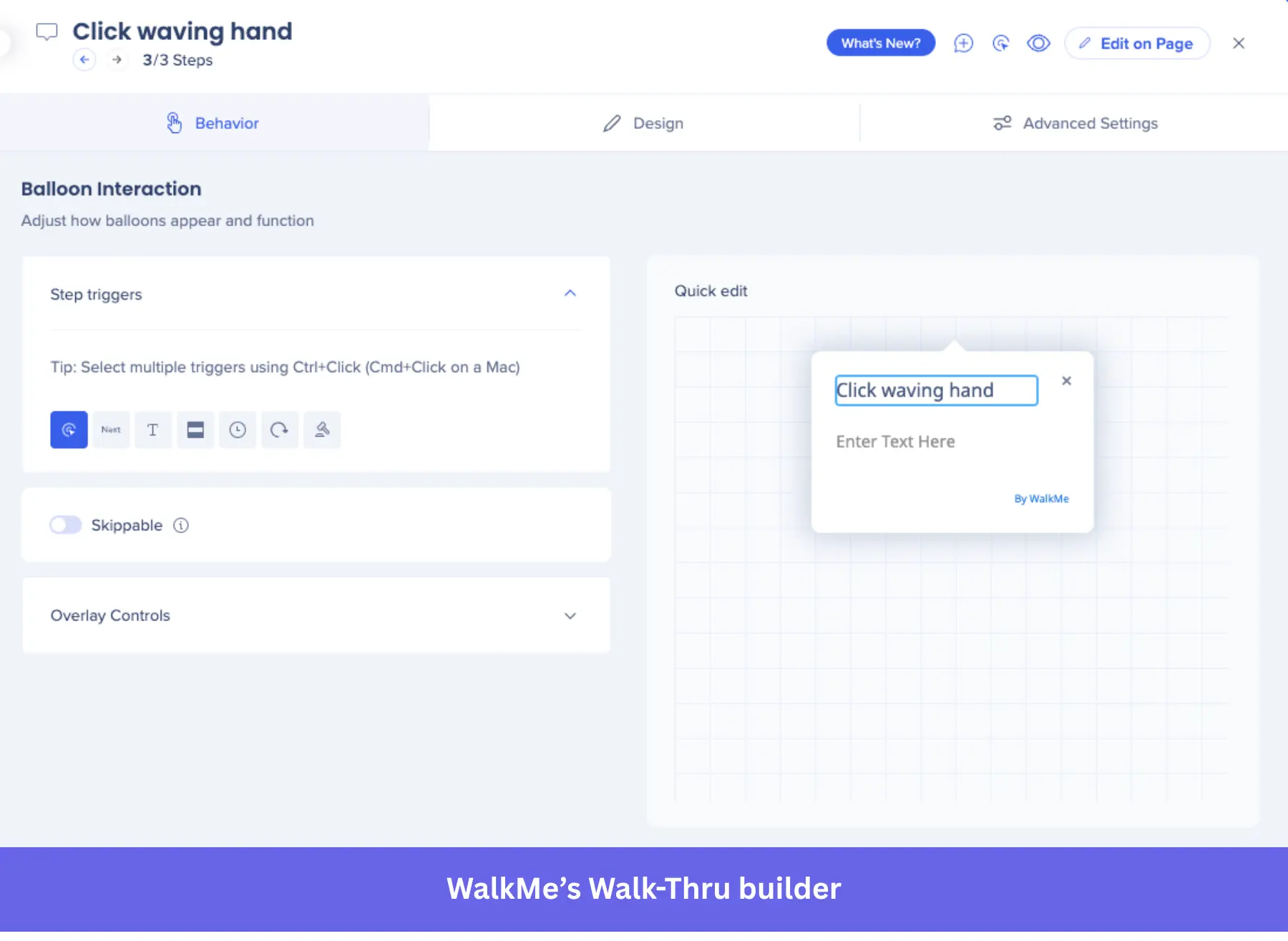 WalkMe's walk-thrus features.