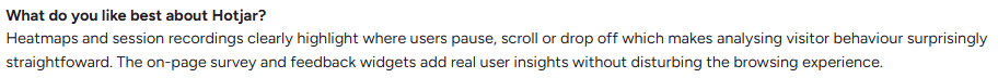 Hotjar positive review
