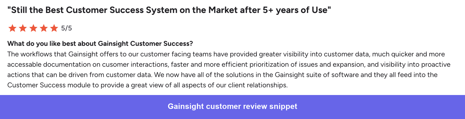 Gainsight G2 positive review