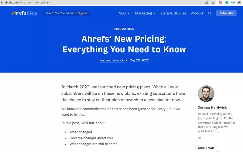 Ahrefs-blog-post-detailing-product-changes