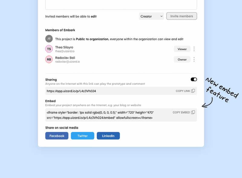 Uizard shareability as PLG marketing strategy