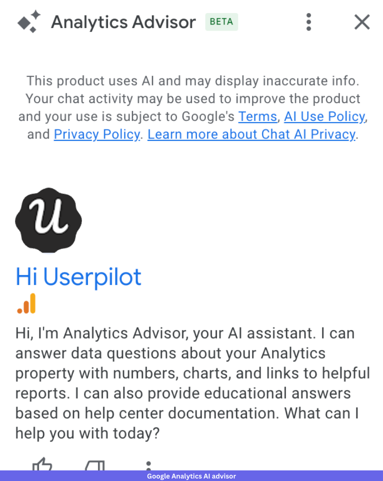 Google analytics AI advisor