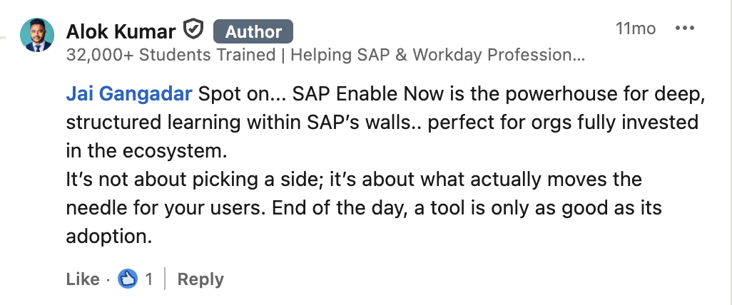 Alok's comment on SEN.