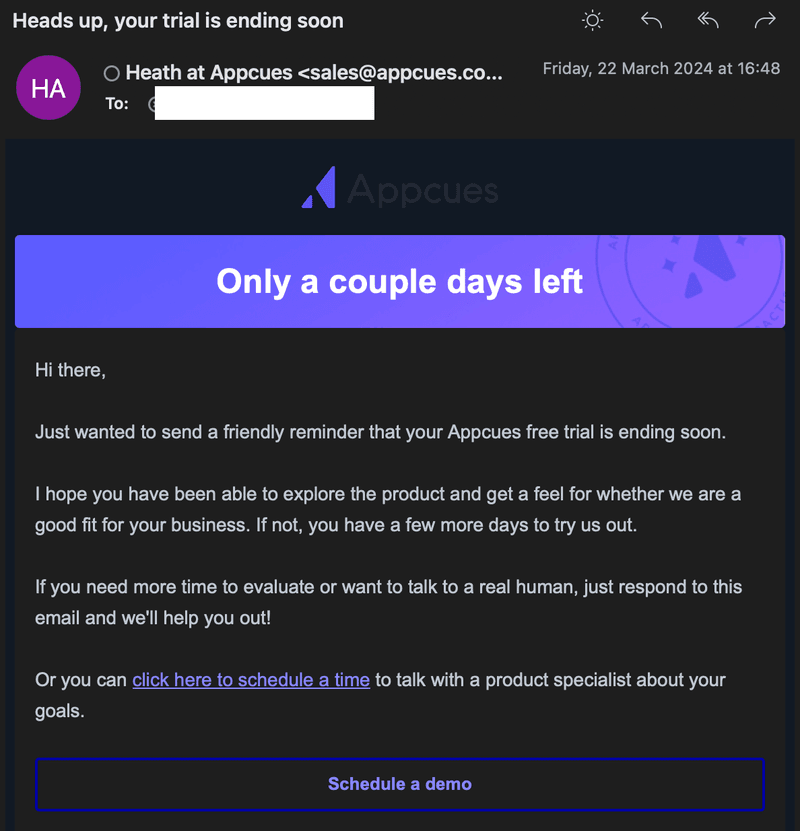 Good demo offer example