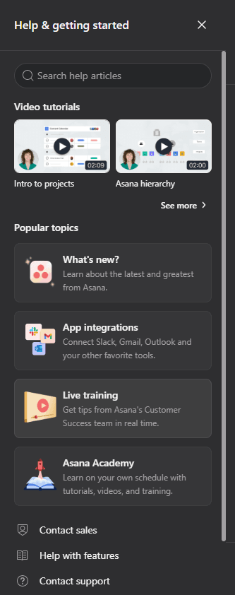 Asana help center