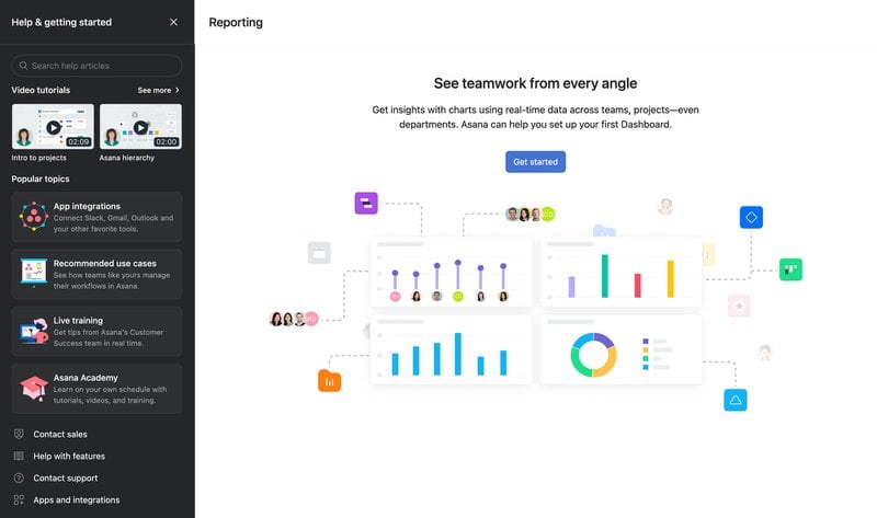Screenshot of Asana interface